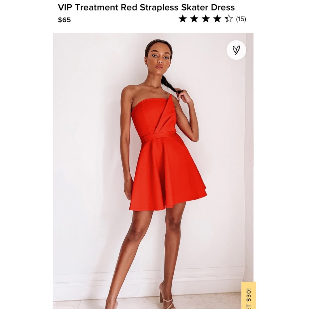 Lulu’s VIP Treatment Red Strapless Skater Dress